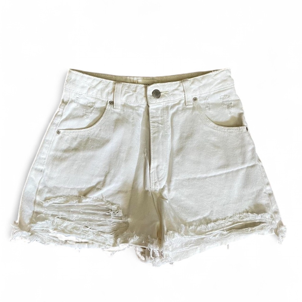 ROLLA'S White Frayed Hem Jean Shorts